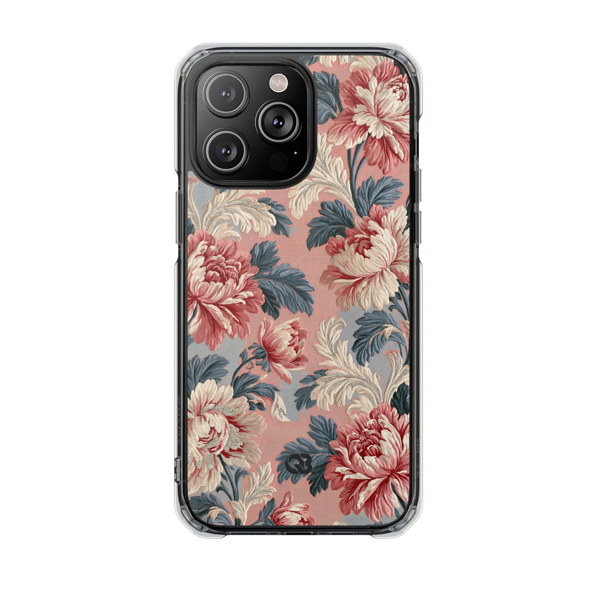 Blush Peony Jacquard · Clear Impact Magnetic Phone Case for iPhone ·  Pink