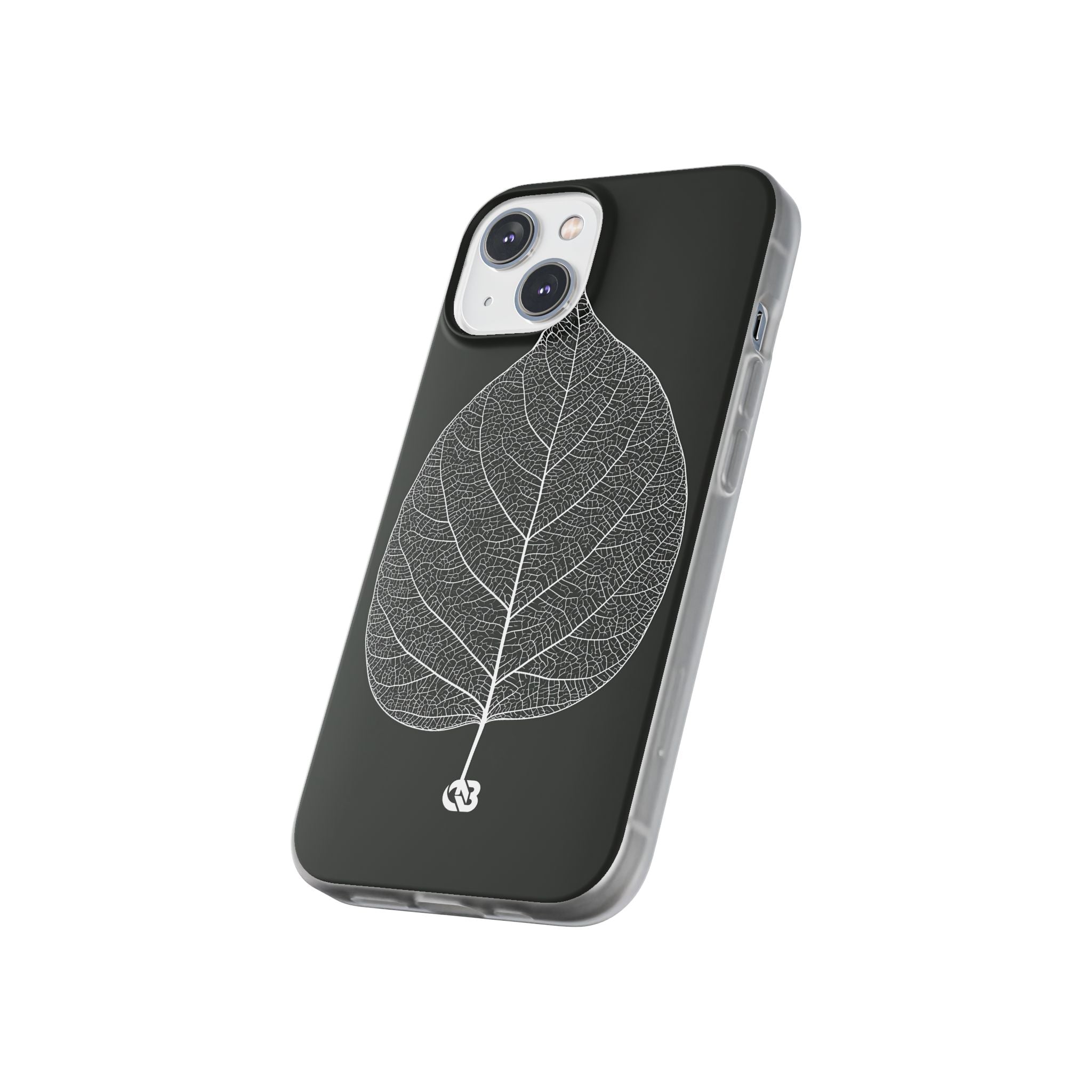 Black Lite Phone Case for iPhone - Bleached Leaf Lattice