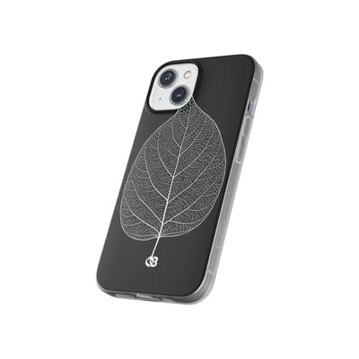 Black Lite Phone Case for iPhone - Bleached Leaf Lattice