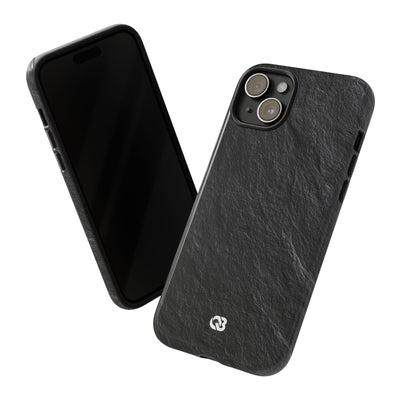 Black Tough Phone Case for iPhone - Raw Obsidian Slate
