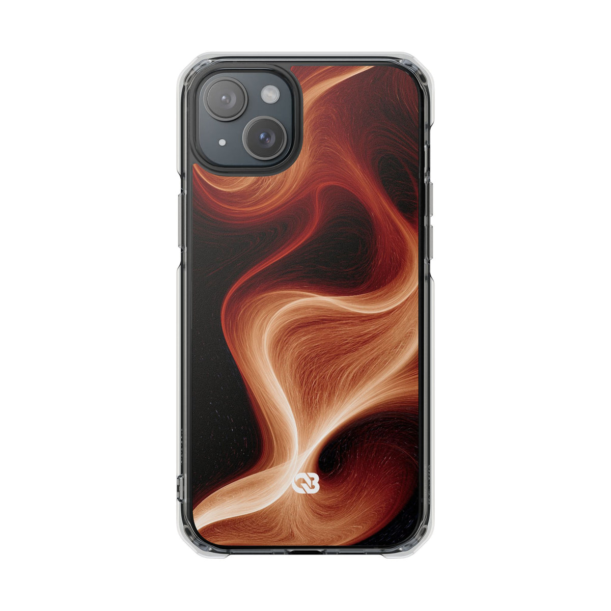 Solar Ember Flow · Clear Impact Magnetic Phone Case for iPhone · Orange