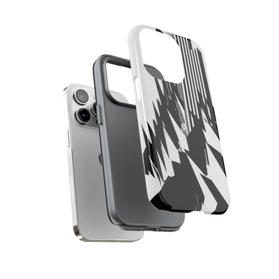 White Tough Phone Case for iPhone - Shattered Vector Spire