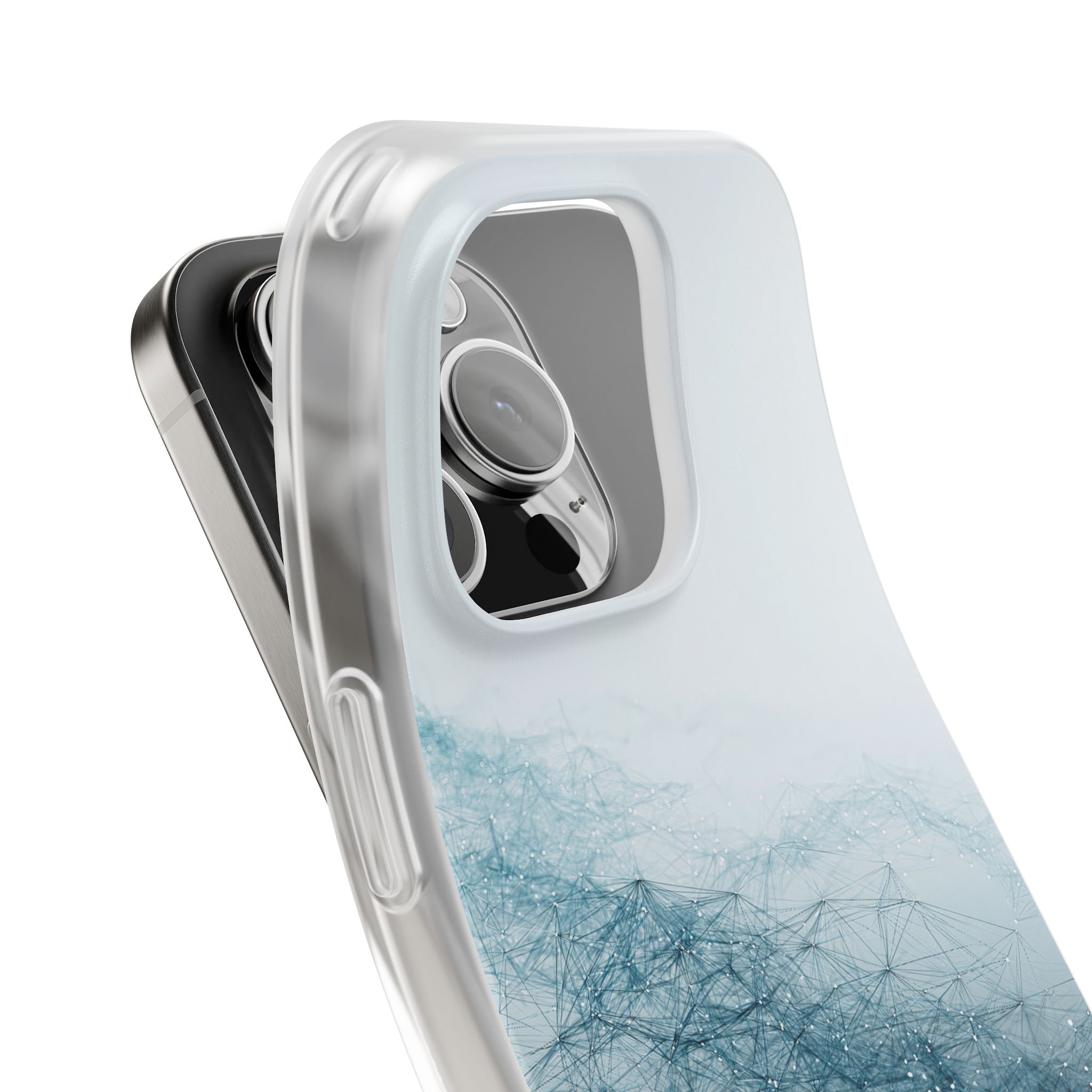 Teal Lite Phone Case for iPhone - Cyan Vector Lattice