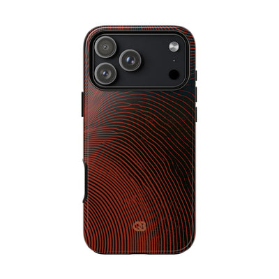 Red Tough Phone Case for iPhone - Terracotta Nerve Map