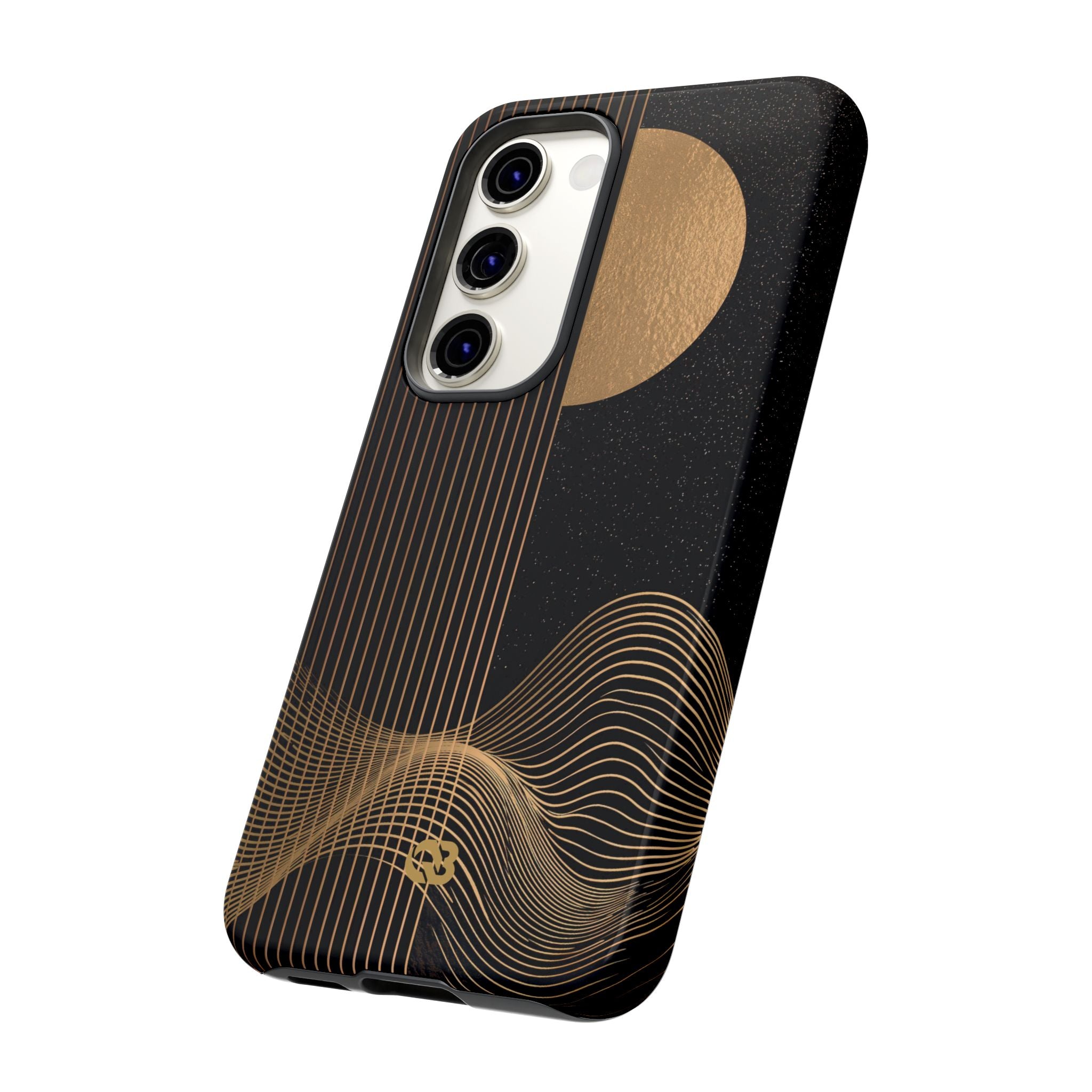 Gold Tough Phone Case for Samsung - Gilded Obsidian Dunes