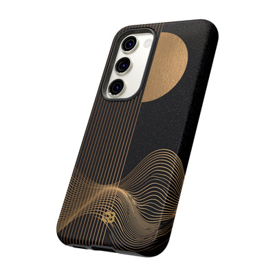 Gold Tough Phone Case for Samsung - Gilded Obsidian Dunes