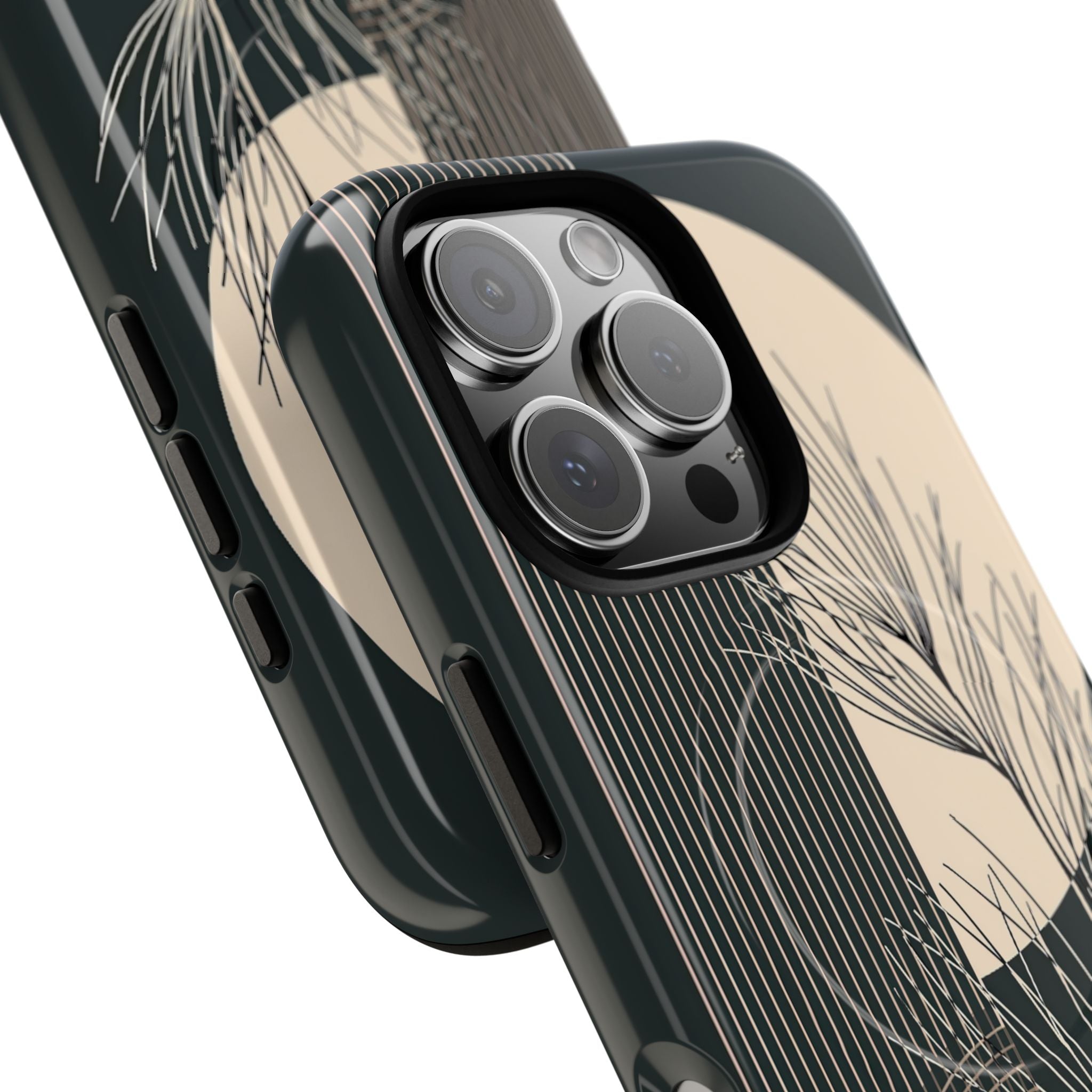 Black Tough 2.0 Magsafe Phone Case for iPhone - Obsidian Sand Willow