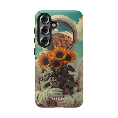 Sunflower Astronaut Samsung S25 Case - Tough