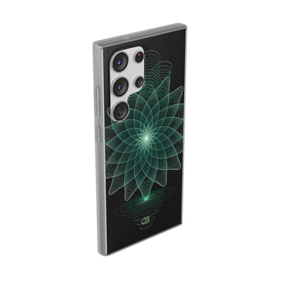 Green Lite Phone Case for Samsung - Cyan Signal Bloom
