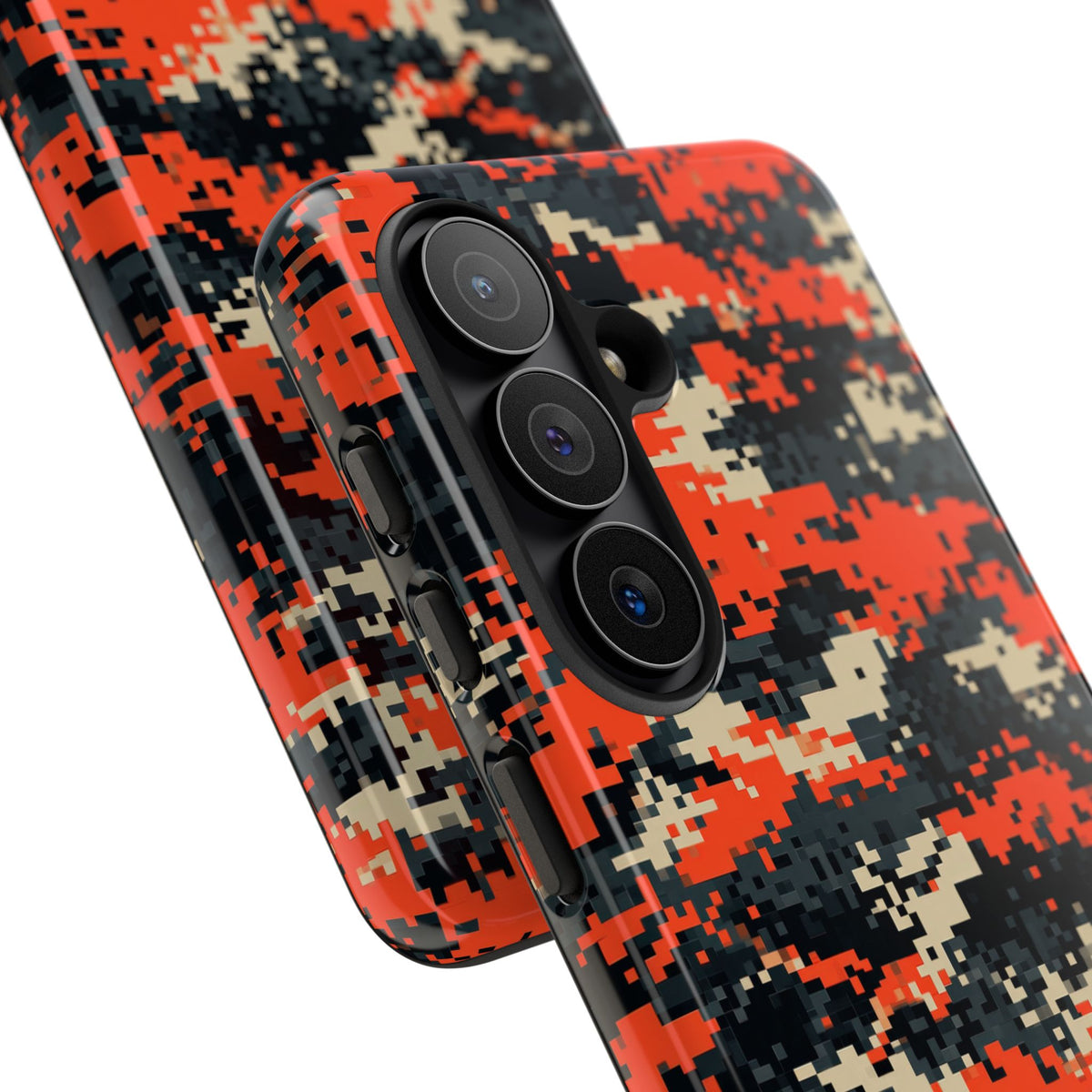 Signal Pixel Camo · Tough Phone Case for Samsung · Orange