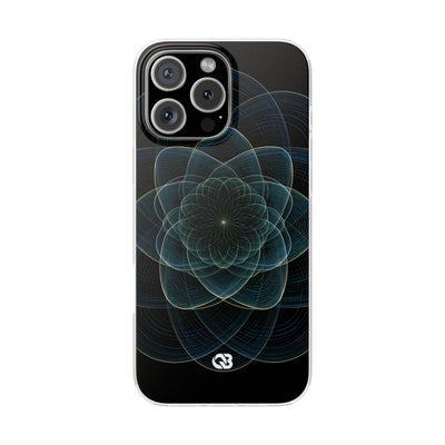 Blue Lite Phone Case for iPhone - Celestial Wireframe Bloom