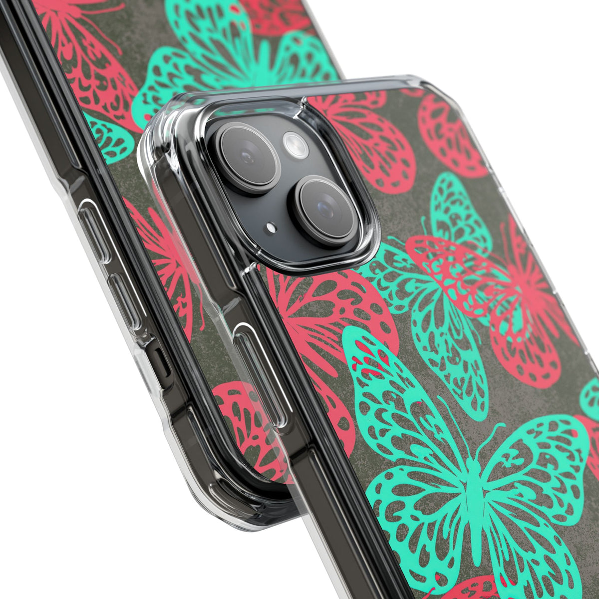Electric Papillon · Clear Impact Magnetic Phone Case for iPhone · Pink