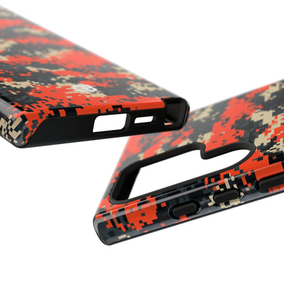 Signal Pixel Camo · Tough Phone Case for Samsung · Orange