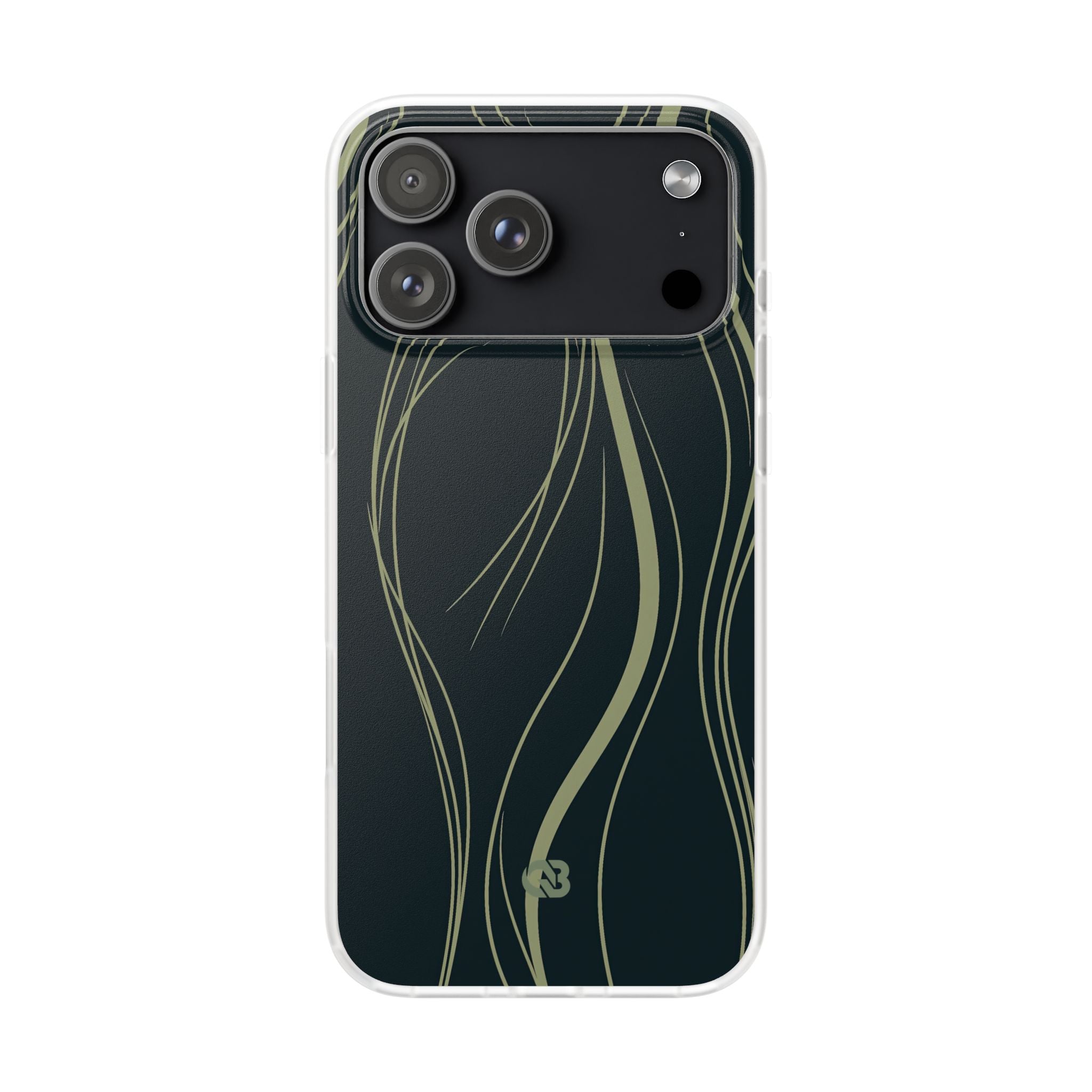 Green Lite Phone Case for iPhone - Obsidian Sage Flow