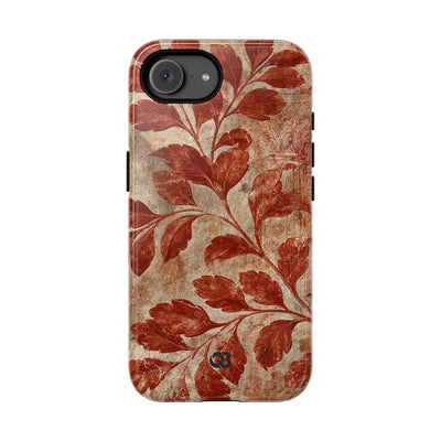 Terracotta Botanical Fresco · Tough Phone Case for iPhone · Red
