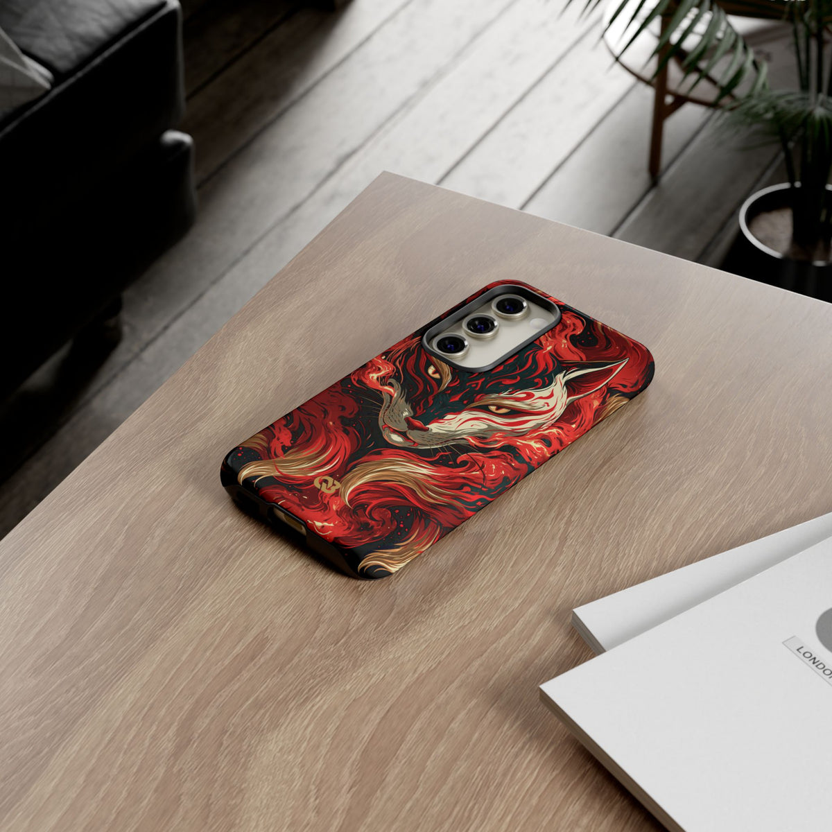 Crimson Kitsune Spirit · Tough Phone Case for Samsung · Red