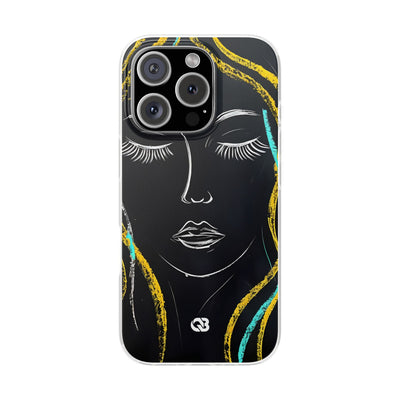 Obsidian Chalk Portrait · Soft Phone Case for iPhone