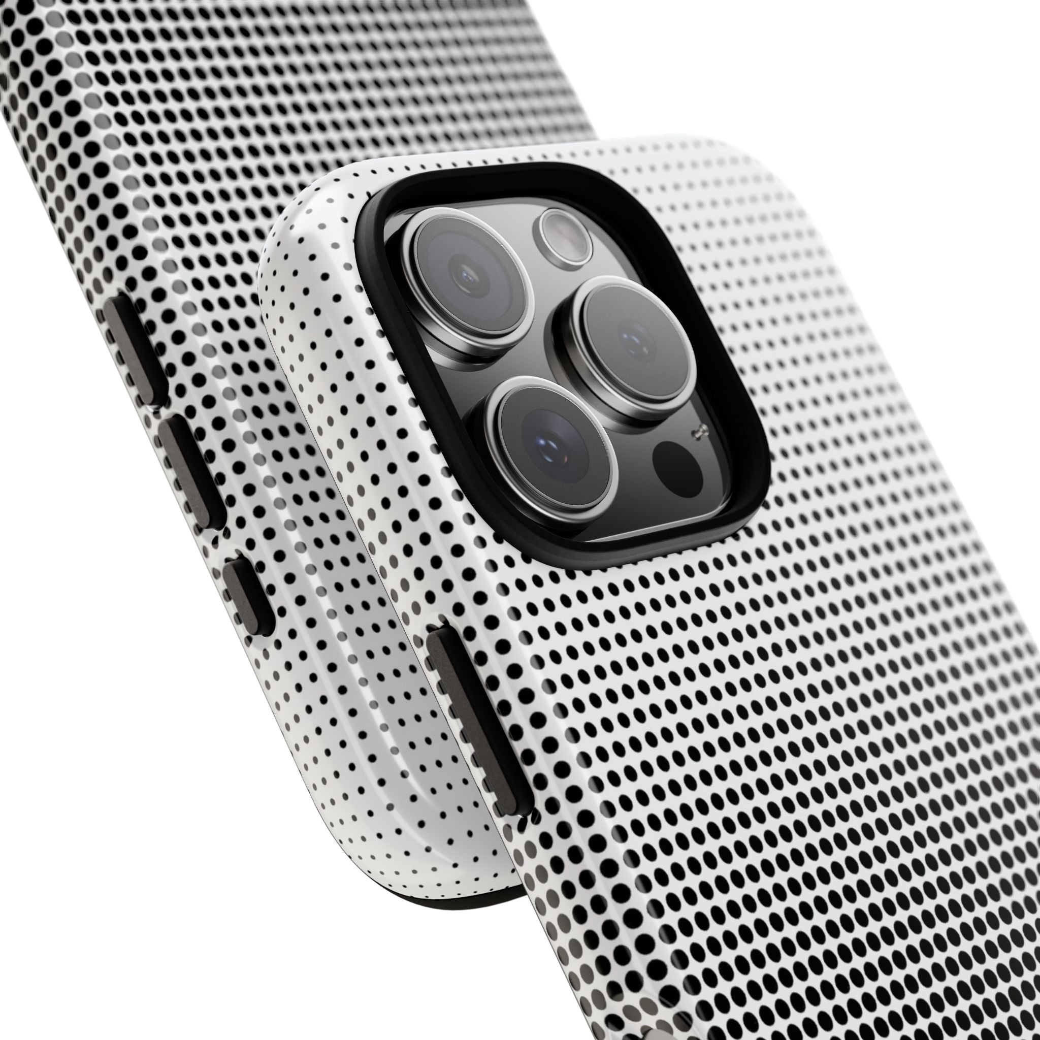 Black Tough Phone Case for iPhone - Obsidian Halftone Flux