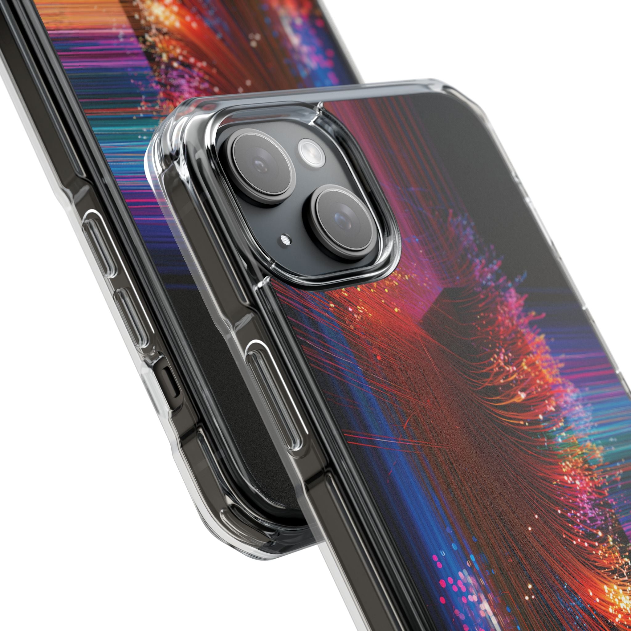 Black Impact MagSafe Phone Case for iPhone - Cyber Optic Streak