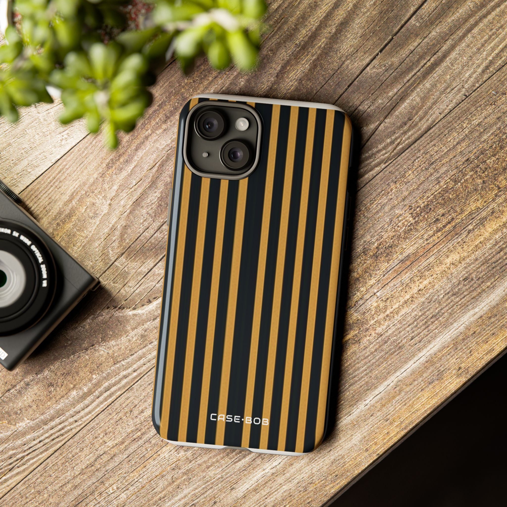 Golden Stripes iPhone 15 Plus Case - Tough