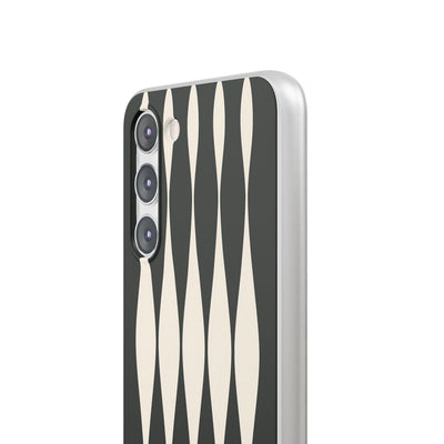 Black Lite Phone Case for Samsung - Ivory Spindle Grid