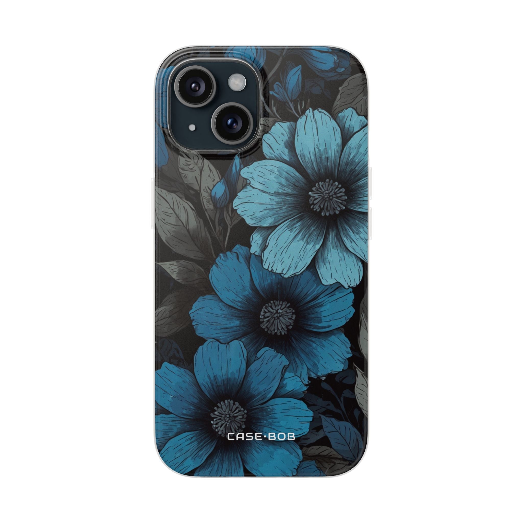 Blue Petal Radiance iPhone 15 Skal - Mjuk