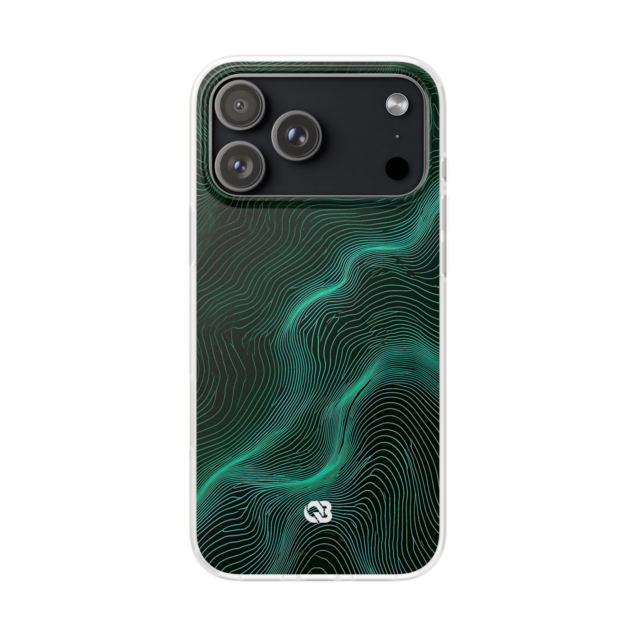 Teal Lite Phone Case for iPhone - Neon Jade Contour