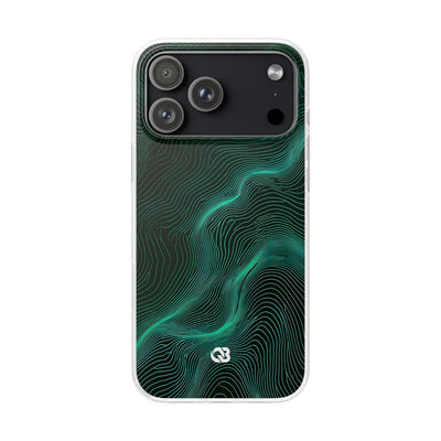 Teal Lite Phone Case for iPhone - Neon Jade Contour