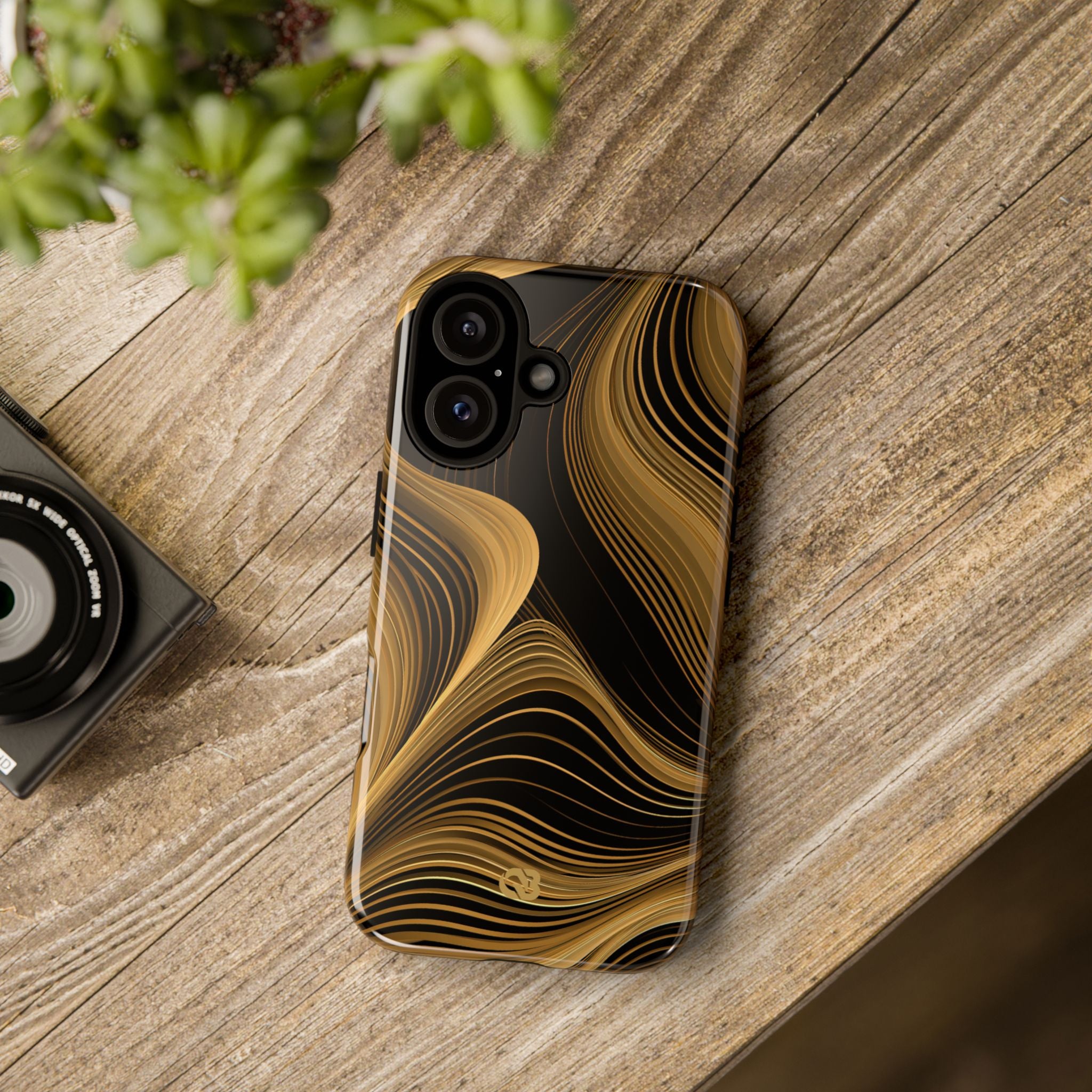 Gold Tough Phone Case for iPhone - Molten Copper Strands
