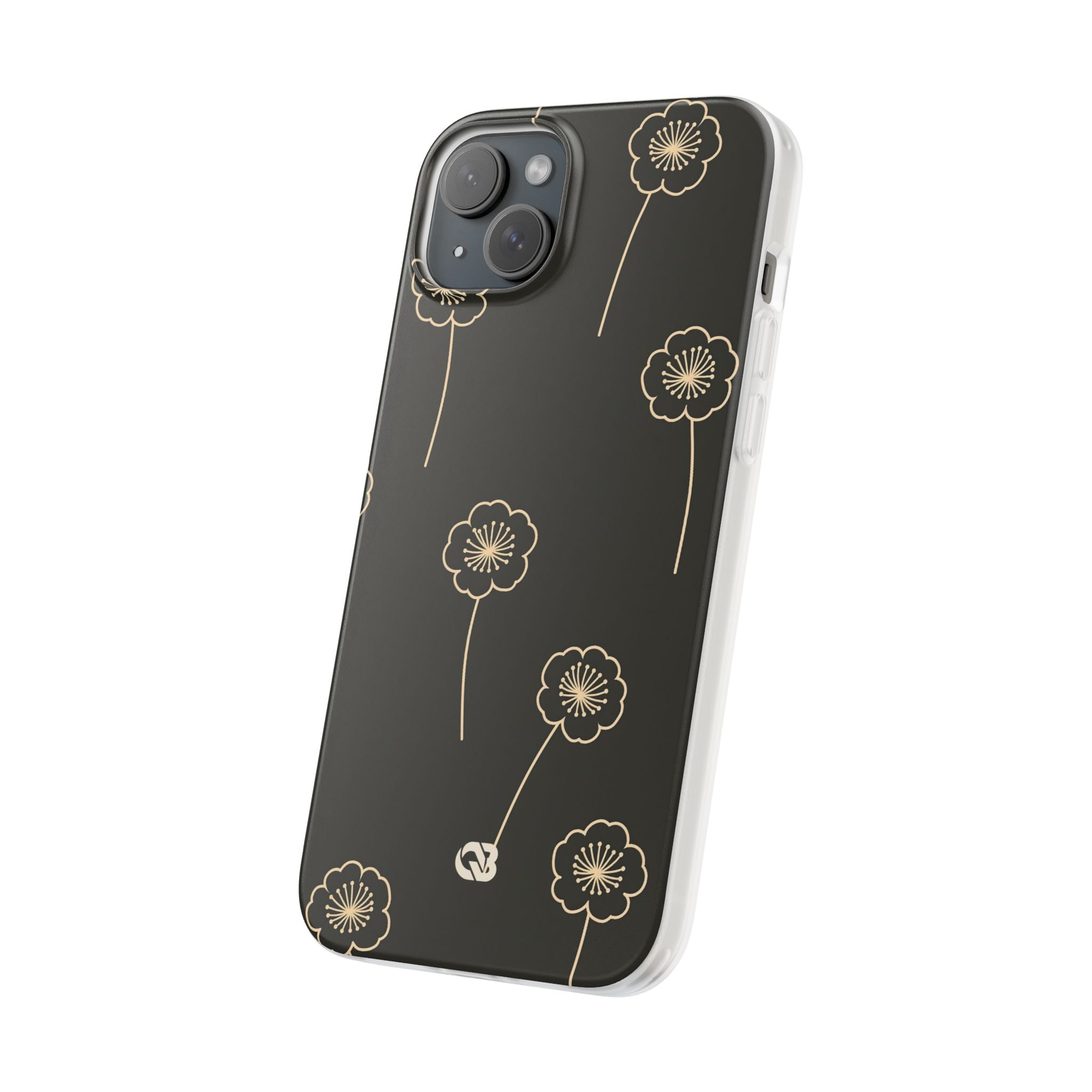 Black Lite Phone Case for iPhone - Obsidian Sand Petals