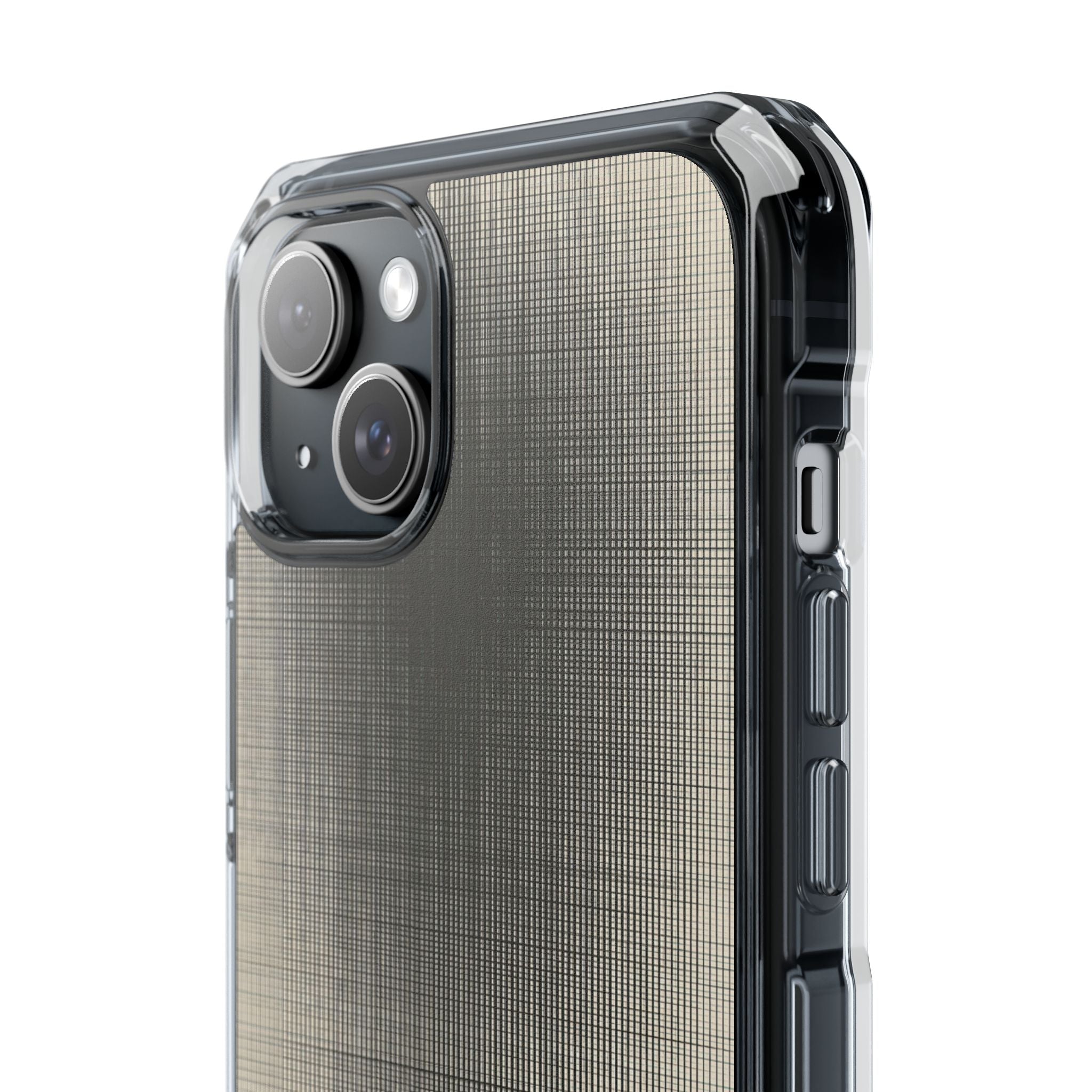 Beige Impact MagSafe Phone Case for iPhone - Carbon Screen Grid
