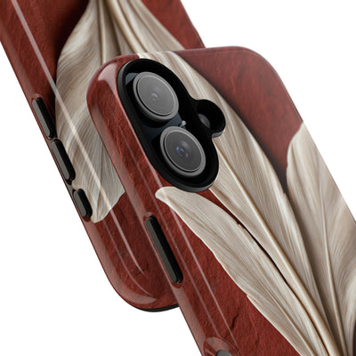 Carved Ivory Plume · Tough Phone Case for iPhone · Red