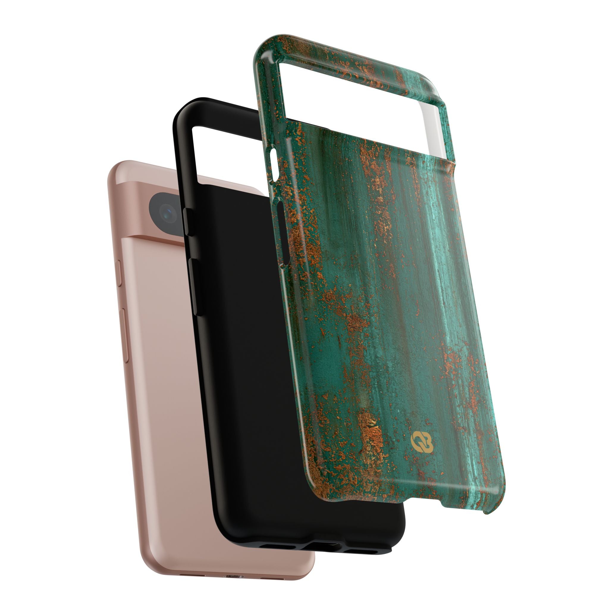 Teal Tough Phone Case for Google Pixel - Verdigris Copper Siding