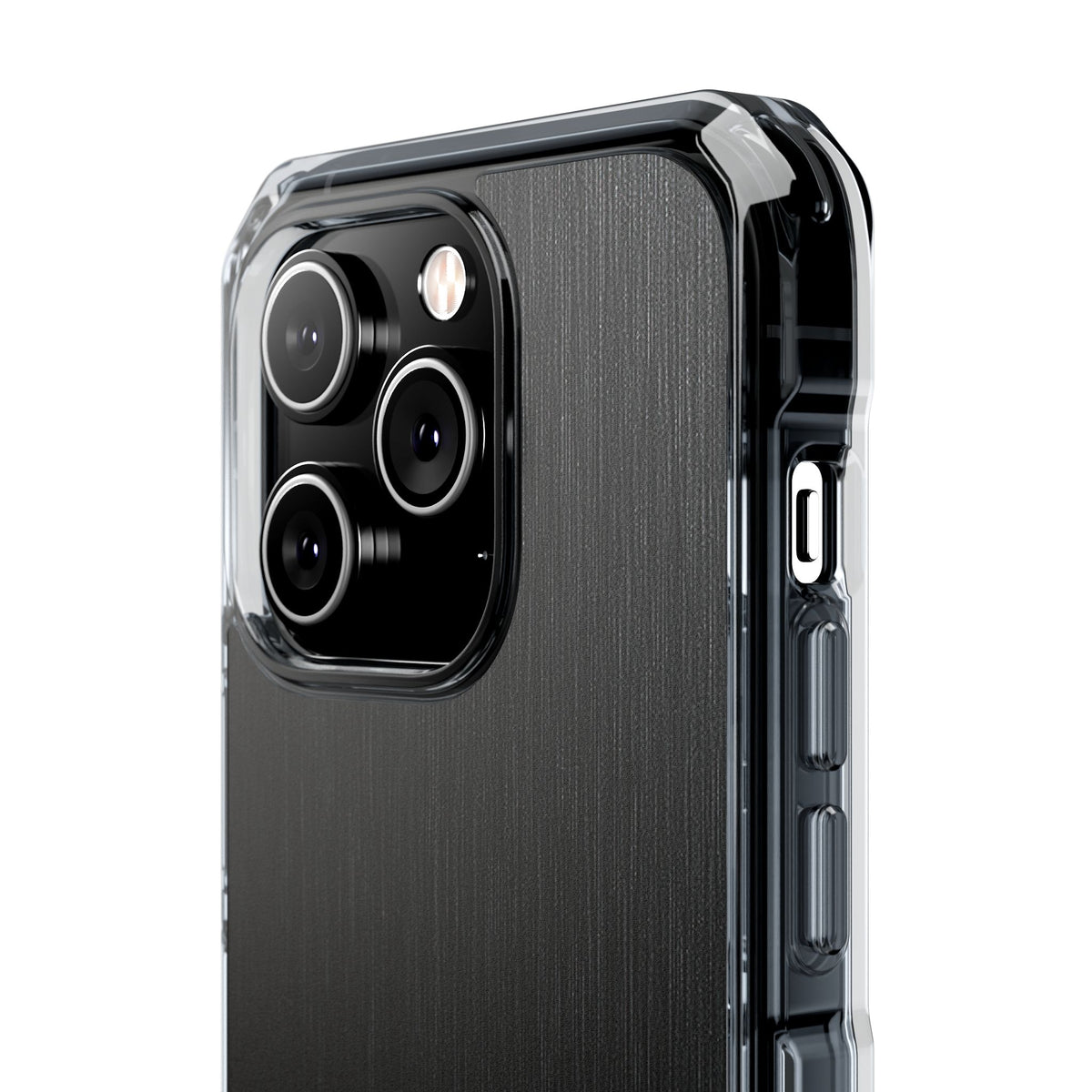 Obsidian Brushed Steel · Clear Impact Magnetic Phone Case for iPhone ·  Black