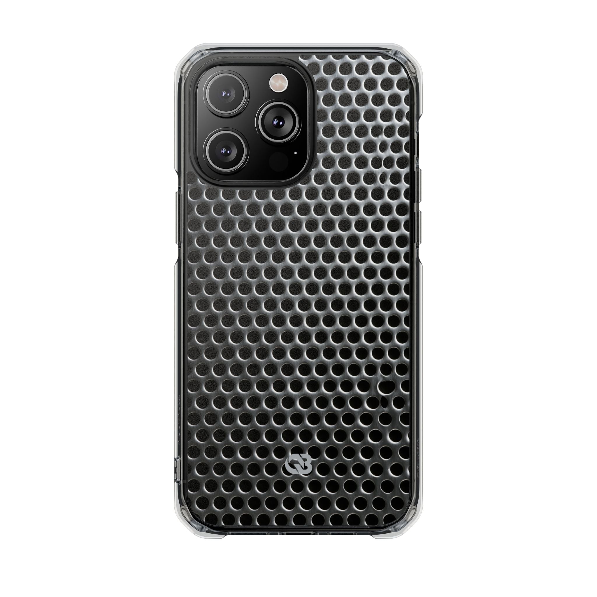 Silver Impact MagSafe Phone Case for iPhone - Brutalist Steel Mesh