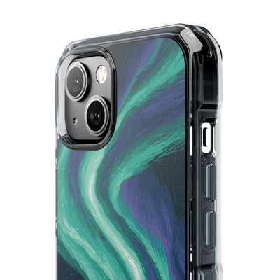 Arctic Aurora Bear · Clear Impact Magnetic Phone Case for iPhone · Teal