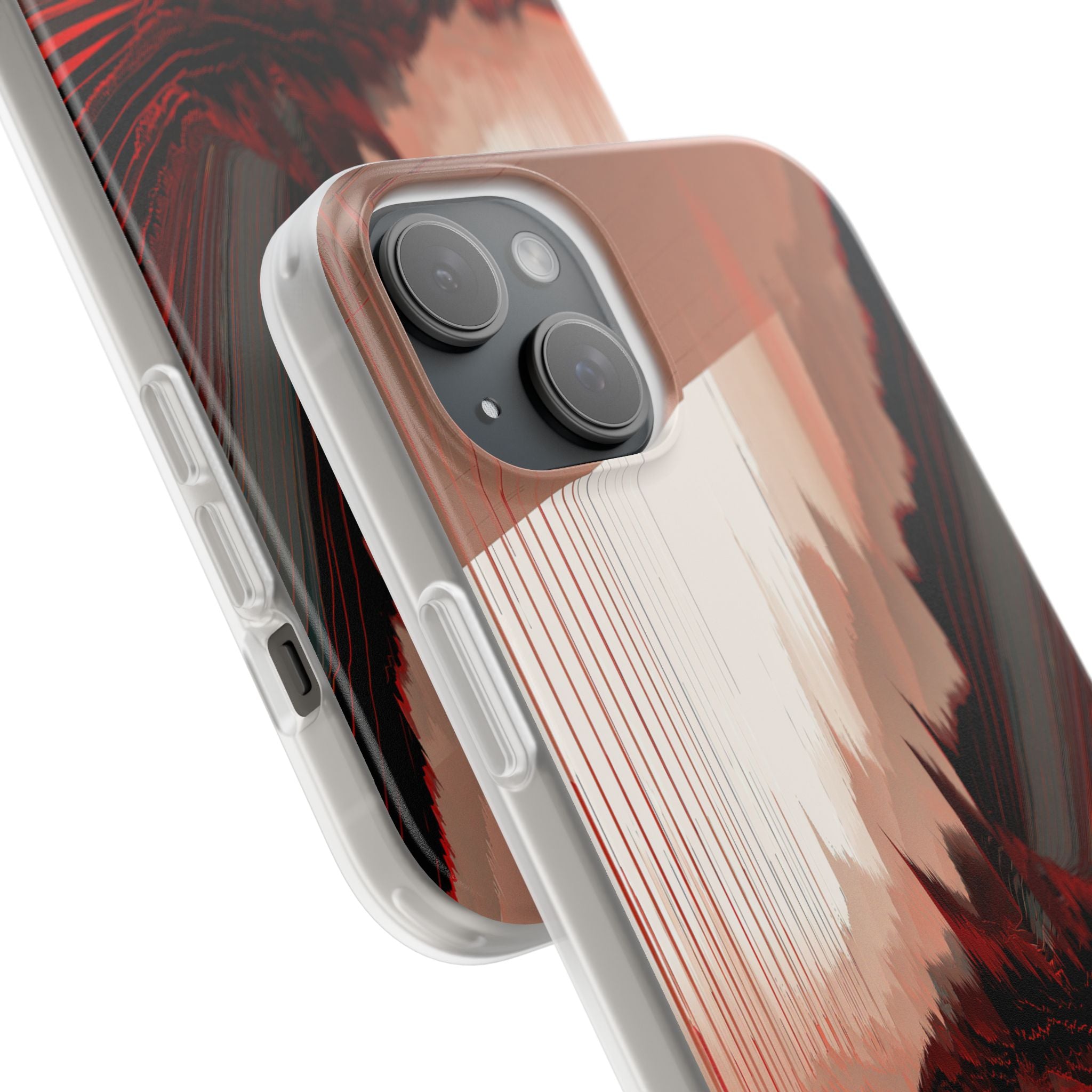 Red Lite Phone Case for iPhone - Crimson Pulse Horizon
