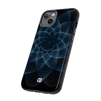 Blue Tough Phone Case for iPhone - Cobalt Geometric Bloom