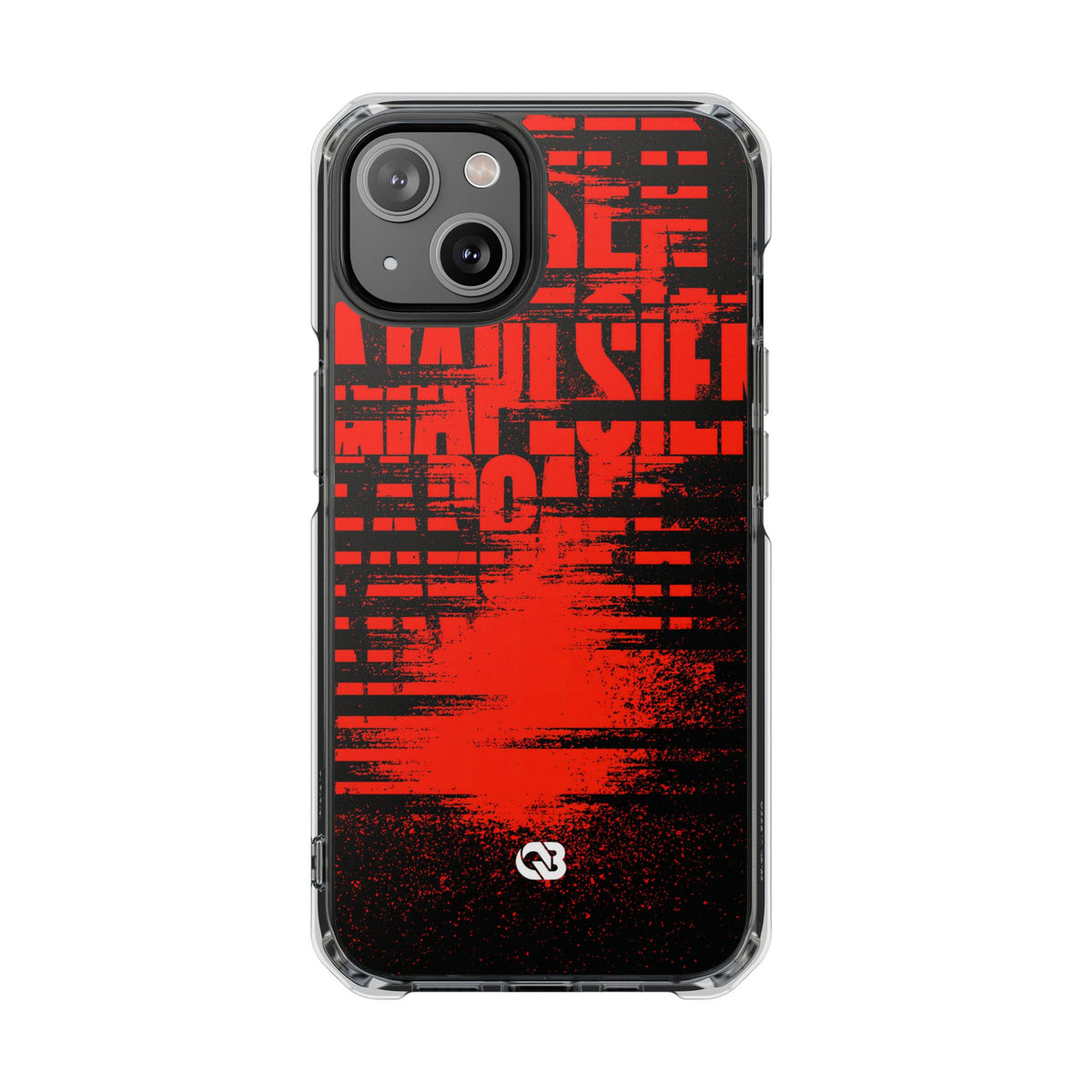 Crimson Redaction · Clear Impact Magnetic Phone Case for iPhone ·  Black