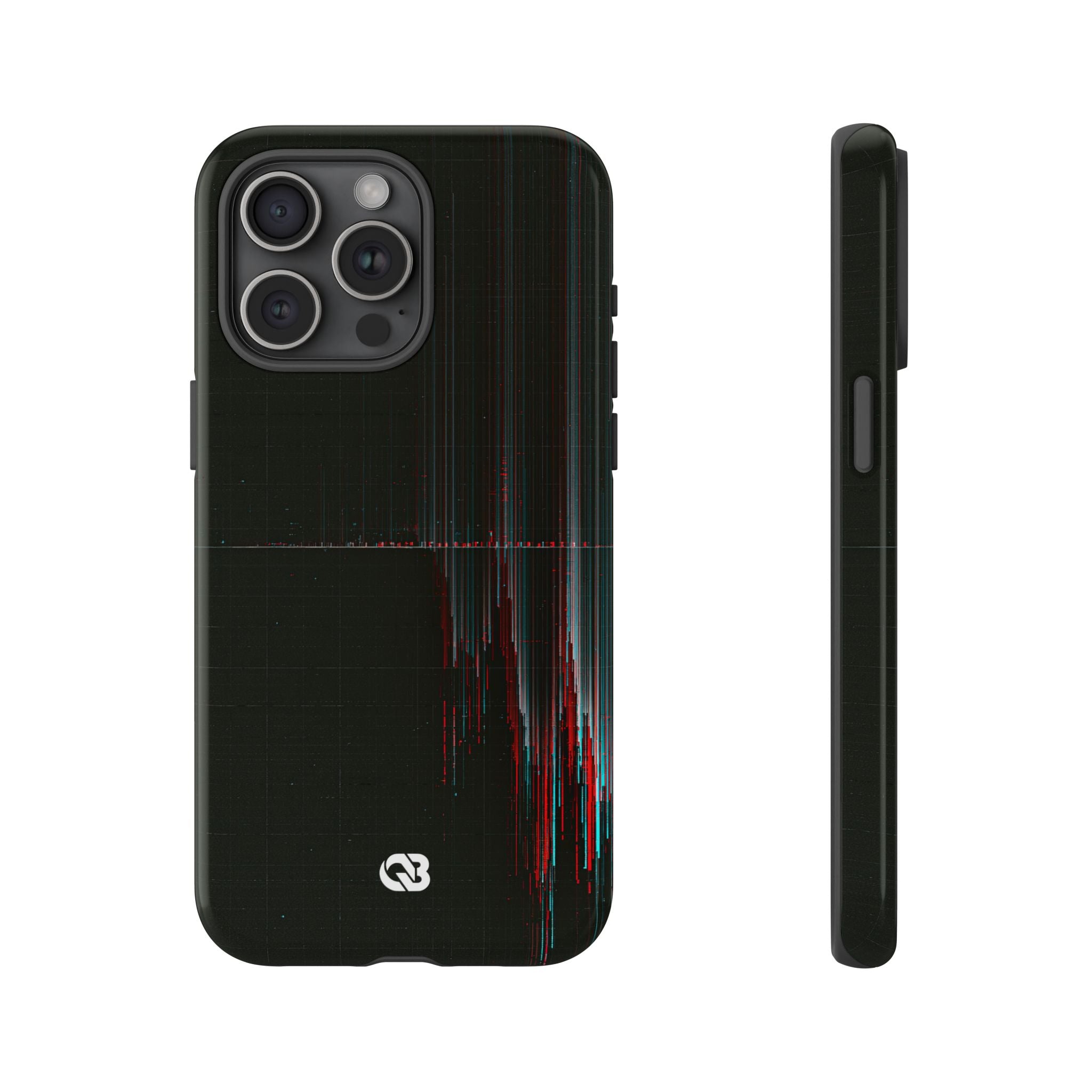 Black Tough Phone Case for iPhone - Corrupted Data Stream