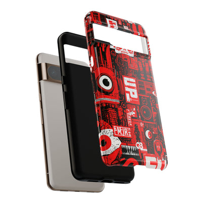 Neo Mecha Collage · Tough Phone Case for Pixel ·  Red