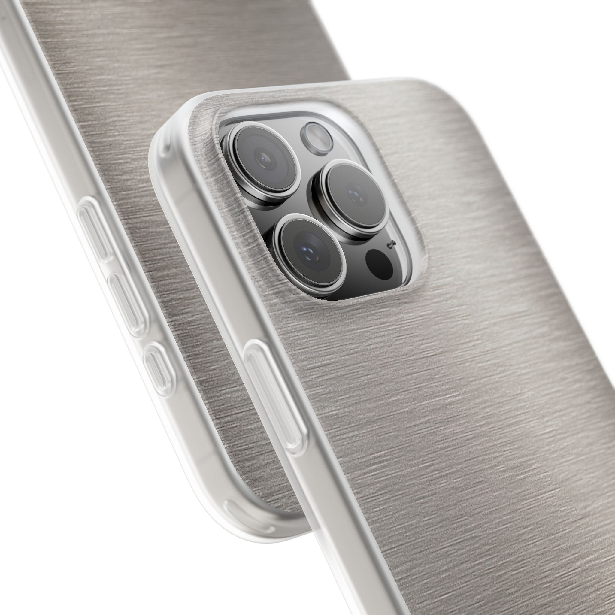 Grey Lite Phone Case for iPhone - Brushed Nickel Linen