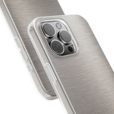 Grey Lite Phone Case for iPhone - Brushed Nickel Linen