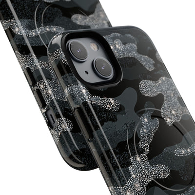 Glitter Shadow Camo · Tough 2.0 Magnetic Phone Case for iPhone · Black