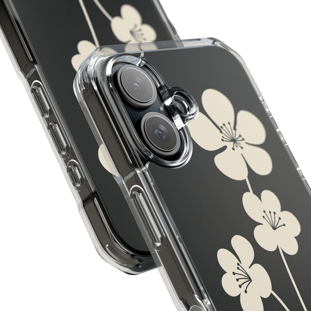 Nordic Blossom · Clear Impact Magnetic Phone Case for iPhone ·  Black
