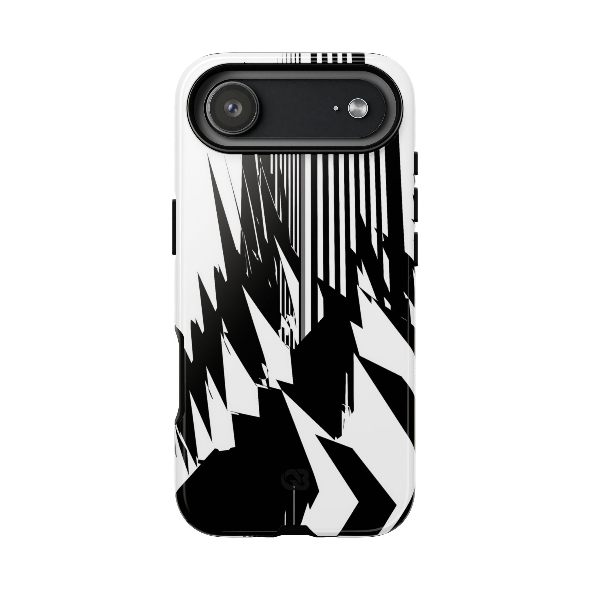 White Tough Phone Case for iPhone - Shattered Vector Spire