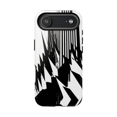 White Tough Phone Case for iPhone - Shattered Vector Spire