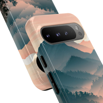 Teal Tough Phone Case for Google Pixel - Alpine Teal Horizon