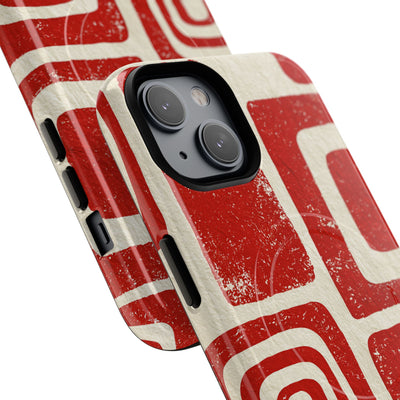 Vermilion Block Motif · Tough 2.0 Magnetic Phone Case for iPhone · Red