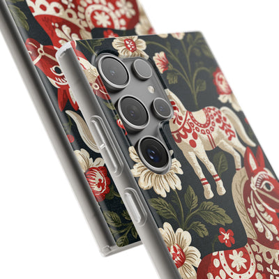 Nordic Dala Meadow · Lite Phone Case for Samsung · Red